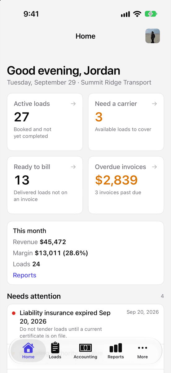Usagi TMS iPhone app home screen with the same key numbers