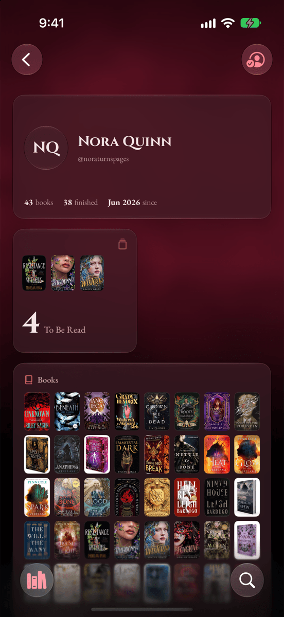 友達のプロフィール。本と積読